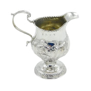 George III Sterling Silver Floral Pedestal Cream Jug Antique 1768 London