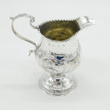 George III Sterling Silver Floral Pedestal Cream Jug Antique 1768 London