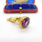 Sterling Silver Gilt & Faceted Amethyst Circus Elephant Fob Seal Pendant 1991