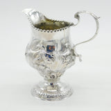 George III Sterling Silver Floral Pedestal Cream Jug Antique 1768 London