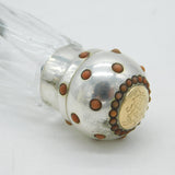 Victorian 14ct Gold, Sterling Silver, Stone-Set Glass Double-Ended Scent Bottle 1864 London