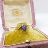 9ct Gold & Cabochon Doublet Opal Set Band Ring Antique c1920 Art Deco