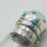 Victorian 14ct Gold, Sterling Silver, Stone-Set Glass Double-Ended Scent Bottle 1864 London