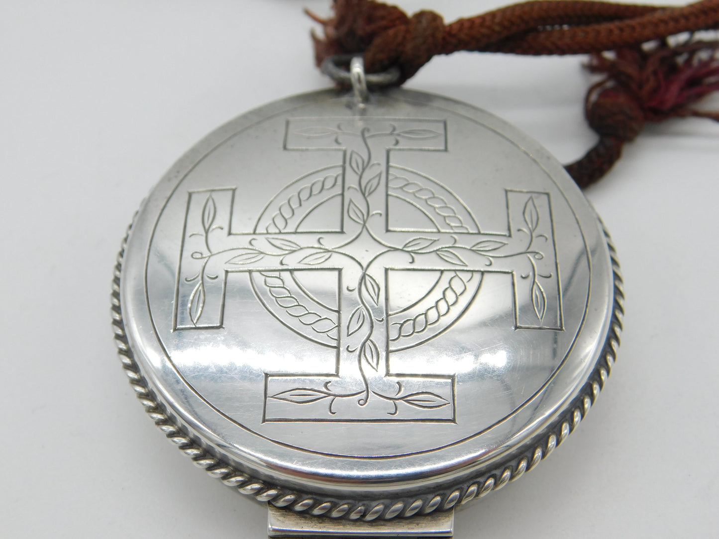 Sterling Silver Religious 'Pyx' Communion Wafer Case Mid-Century 1957 Birmingham