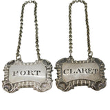 George III Sterling Silver Claret & Port Decanter Label Antique 1812 London