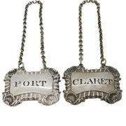 George III Sterling Silver Claret & Port Decanter Label Antique 1812 London