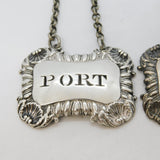 George III Sterling Silver Claret & Port Decanter Label Antique 1812 London