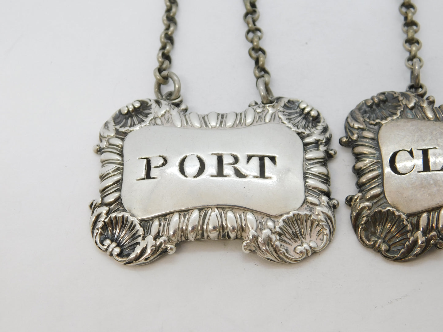 George III Sterling Silver Claret & Port Decanter Label Antique 1812 London