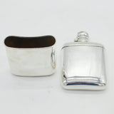 Victorian Sterling Silver Hip Flask & Stirrup Cup Antique 1898 Sheffield