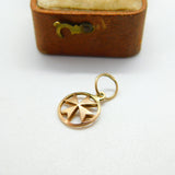 9ct Rose Gold Maltese Cross Drop Charm or Pendant Antique c1930 Art Deco