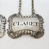 George III Sterling Silver Claret & Port Decanter Label Antique 1812 London