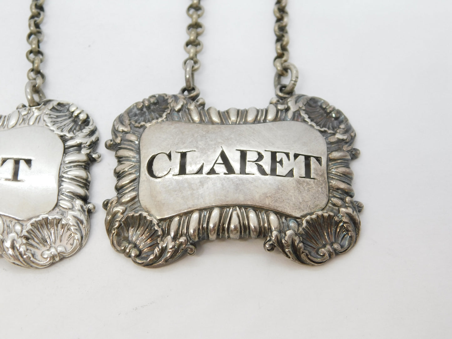 George III Sterling Silver Claret & Port Decanter Label Antique 1812 London