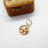9ct Rose Gold Maltese Cross Drop Charm or Pendant Antique c1930 Art Deco