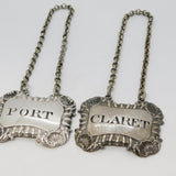George III Sterling Silver Claret & Port Decanter Label Antique 1812 London