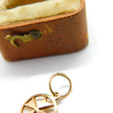 9ct Rose Gold Maltese Cross Drop Charm or Pendant Antique c1930 Art Deco