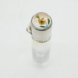 Victorian Sterling Silver, Glass & Essex Crystal Floral Scent Bottle Antique 1894 London