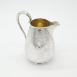 Victorian Sterling Silver Floral Pattern Cream Jug 1870 London Antique