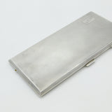 Large Engine Turned Sterling Silver Double Sized Cigarette Case Antique 1941 Art Deco