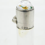 Victorian Sterling Silver, Glass & Essex Crystal Floral Scent Bottle Antique 1894 London