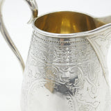Victorian Sterling Silver Floral Pattern Cream Jug 1870 London Antique