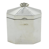 Victorian Sterling Silver Octagonal Tea Caddy Antique 1898 London