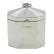 Victorian Sterling Silver Octagonal Tea Caddy Antique 1898 London