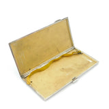 Large Engine Turned Sterling Silver Double Sized Cigarette Case Antique 1941 Art Deco