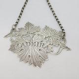 George IV Sterling Silver Grape Vine Madeira Decanter Label Antique 1827 London