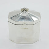 Victorian Sterling Silver Octagonal Tea Caddy Antique 1898 London