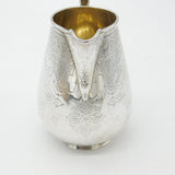 Victorian Sterling Silver Floral Pattern Cream Jug 1870 London Antique