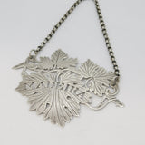 George IV Sterling Silver Grape Vine Madeira Decanter Label Antique 1827 London
