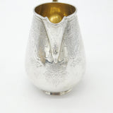 Victorian Sterling Silver Floral Pattern Cream Jug 1870 London Antique