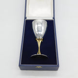 Elizabeth II Sterling Silver Crown Form Silver Jubilee Wine Goblet Vintage 1977
