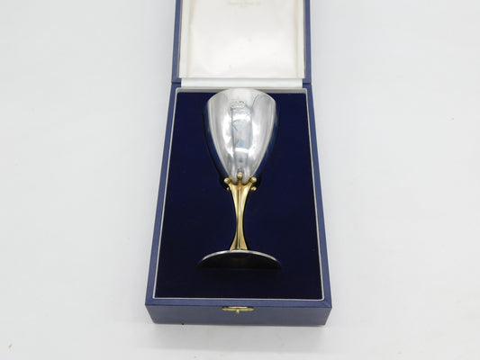 Elizabeth II Sterling Silver Crown Form Silver Jubilee Wine Goblet Vintage 1977