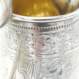 Victorian Sterling Silver Floral Pattern Cream Jug 1870 London Antique