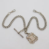 Victorian Sterling Silver Double Albert Watch Chain Antique 1900 Birmingham