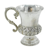 Victorian Sterling Silver Floral Pattern Christening Mug Antique 1855 Birmingham