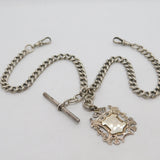 Victorian Sterling Silver Double Albert Watch Chain Antique 1900 Birmingham