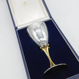 Elizabeth II Sterling Silver Crown Form Silver Jubilee Wine Goblet Vintage 1977