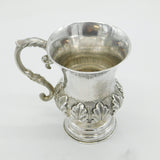 Victorian Sterling Silver Floral Pattern Christening Mug Antique 1855 Birmingham