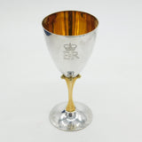 Elizabeth II Sterling Silver Crown Form Silver Jubilee Wine Goblet Vintage 1977