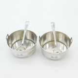 Pair Of Victorian Pail Bucket Salt Cellars Antique 1870 London Bird Crests