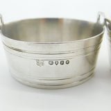 Pair Of Victorian Pail Bucket Salt Cellars Antique 1870 London Bird Crests