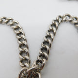 Victorian Sterling Silver Double Albert Watch Chain Antique 1900 Birmingham