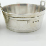 Pair Of Victorian Pail Bucket Salt Cellars Antique 1870 London Bird Crests