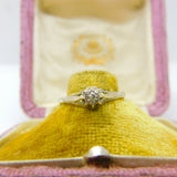 18ct Gold & 0.1ct Rose Cut Diamond Solitaire Ring Antique c1920 Art Deco