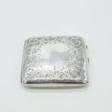 Edwardian Sterling Silver Floral Pattern Cigarette Case Antique 1906 Birmingham