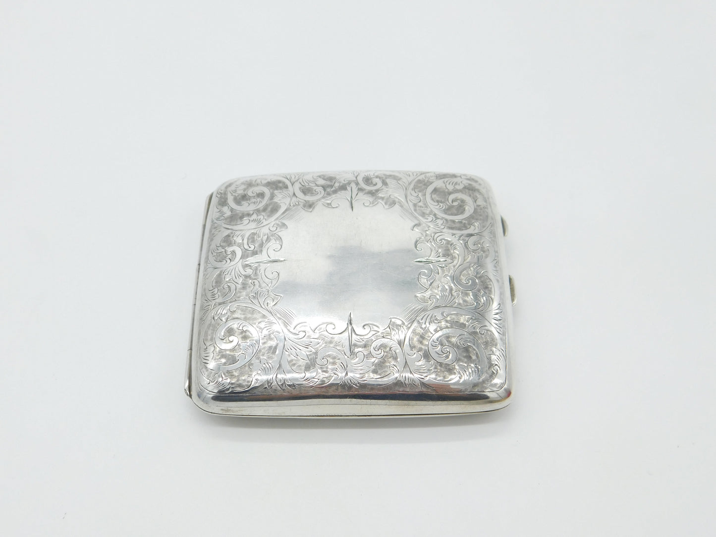 Edwardian Sterling Silver Floral Pattern Cigarette Case Antique 1906 Birmingham