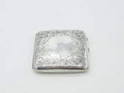 Edwardian Sterling Silver Floral Pattern Cigarette Case Antique 1906 Birmingham