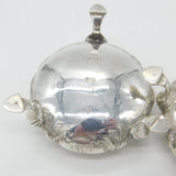 Victorian Sterling Silver Pair of Floral Salt Cellars 1869 London Robert Hennell